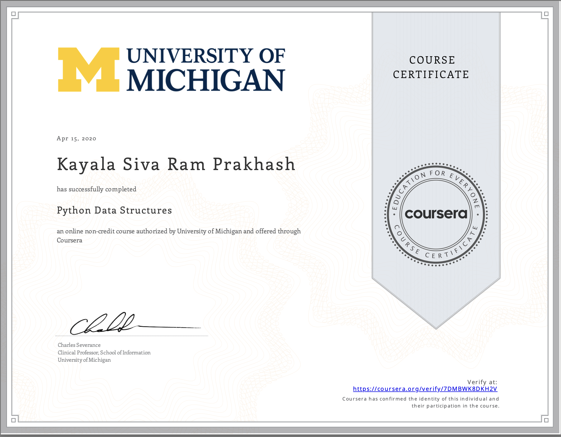 Python Data Structures Certificate